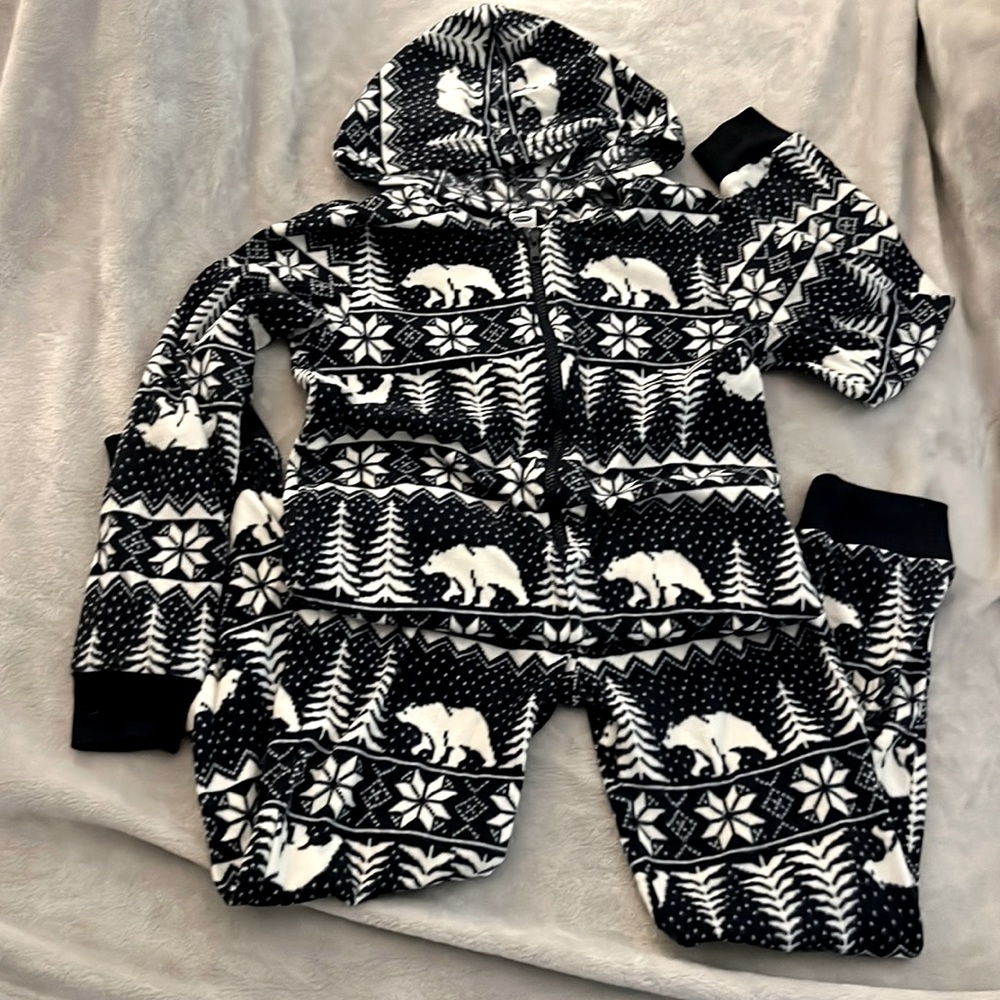 Old Navy zip up, hooded, footless pajamas